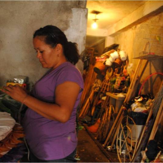 Rosa es ayudante de Doña Enedina desde hace 4 años, al mismo tiempo que es ama de casa lleva ingresos mínimos al hogar de 100 pesos diarios por una jornada laboral de 9 horas.